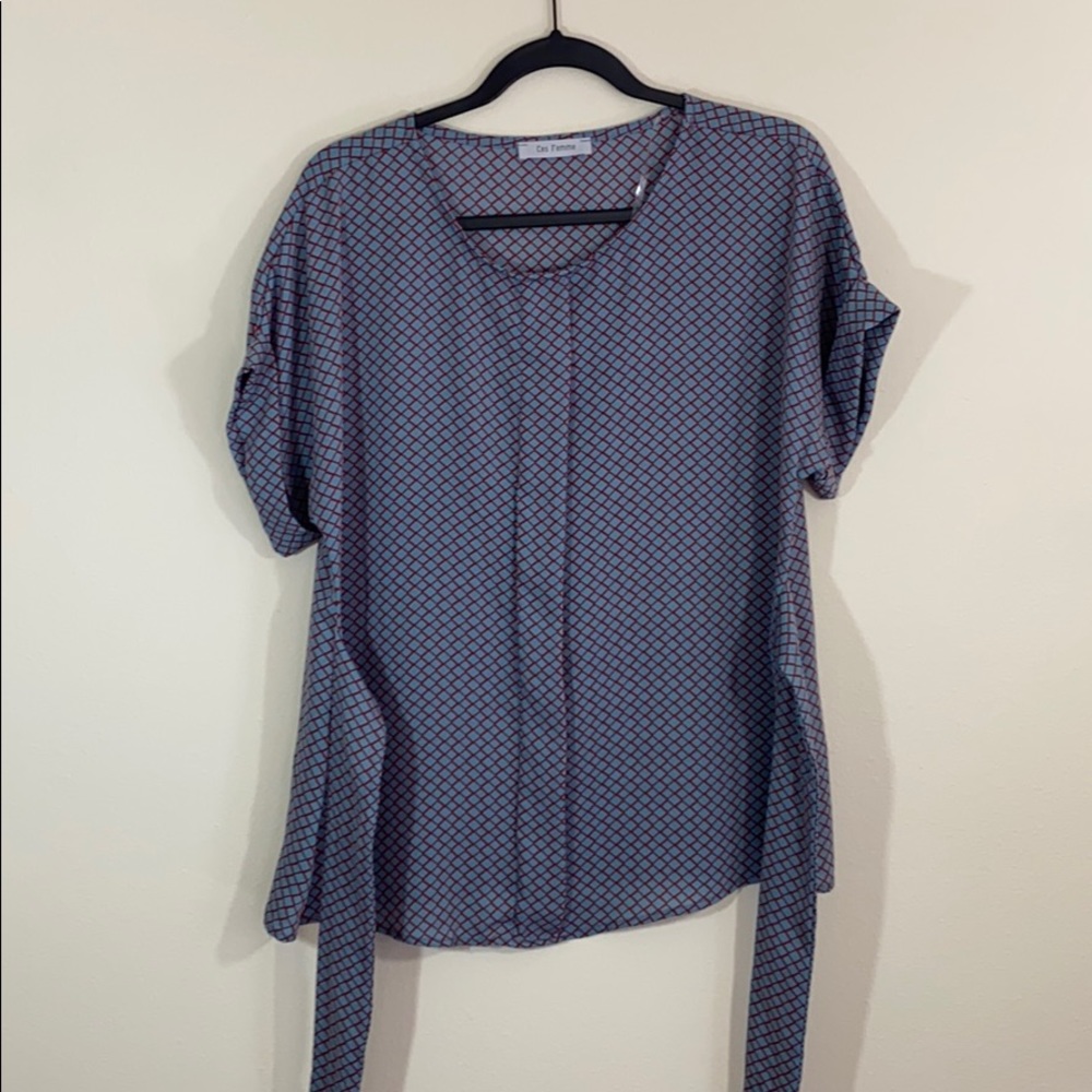 Ces Femme Geo Print Patterned Blouse - image 1